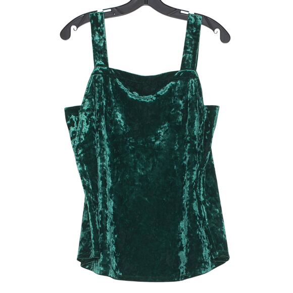 NWOT J Jill Tank Top Velvet Whimsigoth Witchy Fairy Grunge Goblin Green Medium - Picture 1 of 6